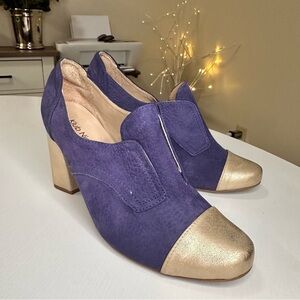 Klub Nico Purple and Gold Heel Booties